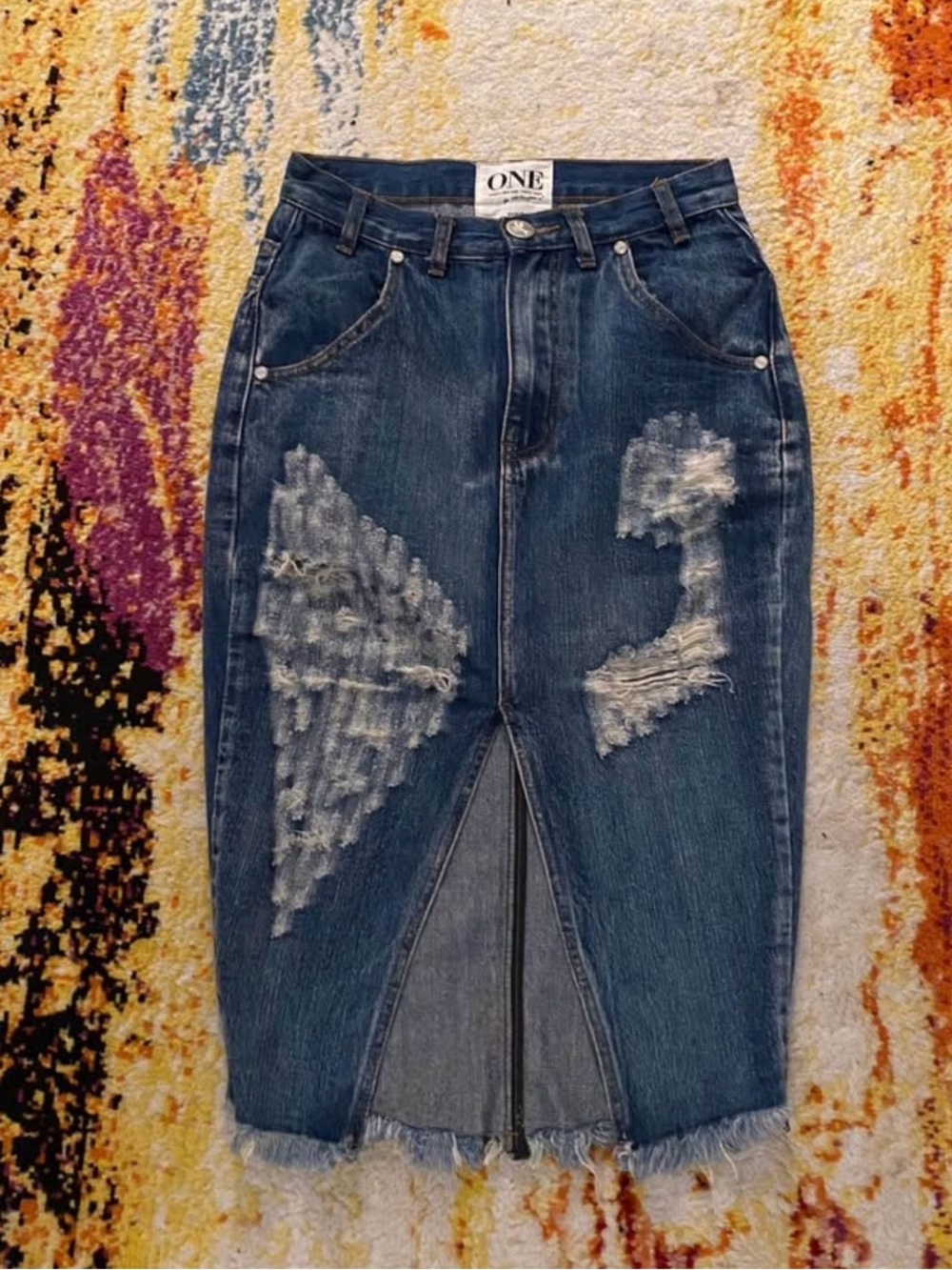 ONE Teaspoon Cadillac High Waisted Denim Pencil Skirt sz. 25